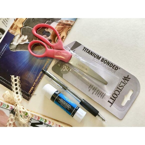 Handmade Junk Journal Fitness Theme Kit 80 Pieces Ephemera Scissors Glue u - Picture 8 of 12